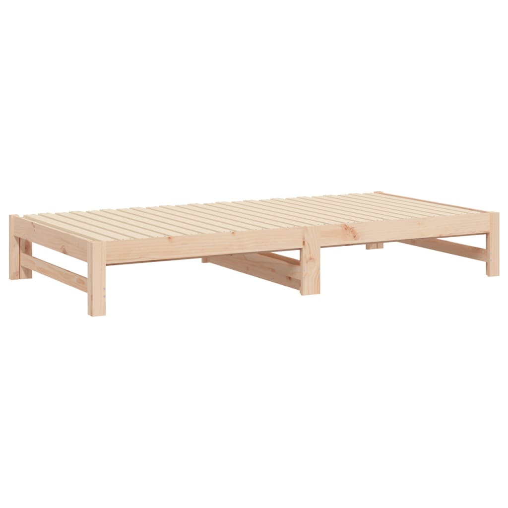 vidaXL Sofá cama extraíble madera maciza de pino 2x(100x200) cm