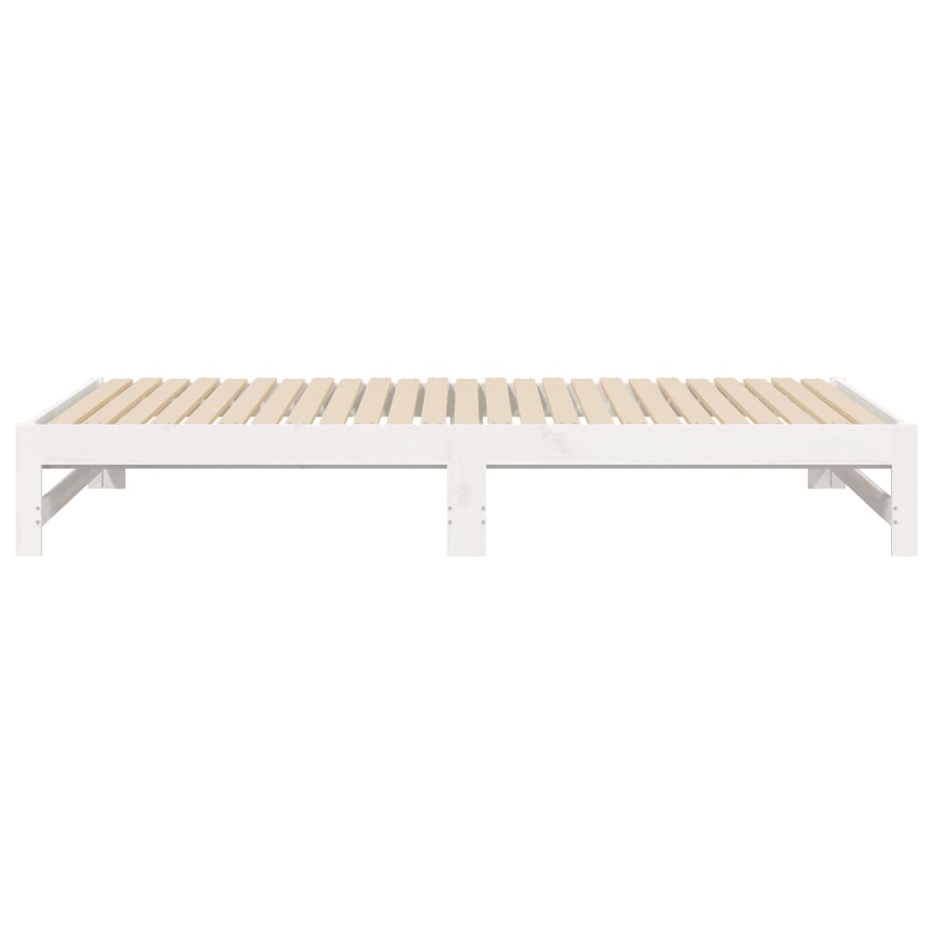 vidaXL Sofá cama extraíble madera maciza de pino blanco 2x(100x200) cm