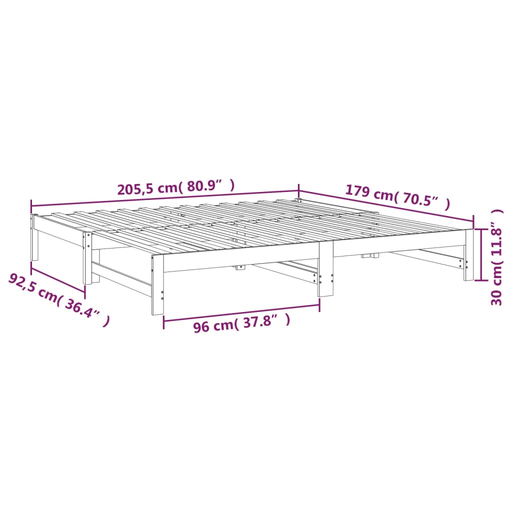 vidaXL Sofá cama extraíble sin colchón blanco 2x(90x200) cm