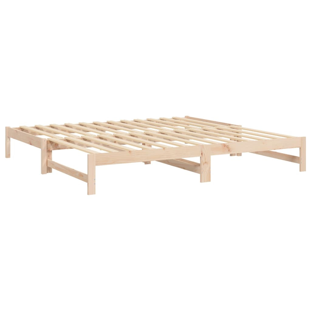 vidaXL Sofá cama extraíble madera maciza de pino 2x(80x200) cm