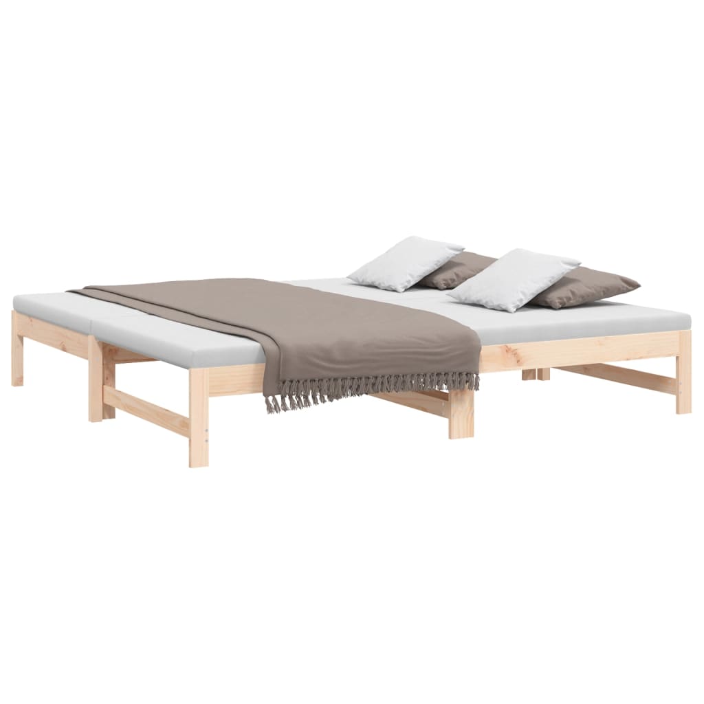 vidaXL Sofá cama extraíble madera maciza de pino 2x(90x190) cm