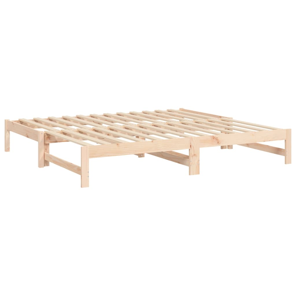 vidaXL Sofá cama extraíble madera maciza de pino 2x(90x190) cm