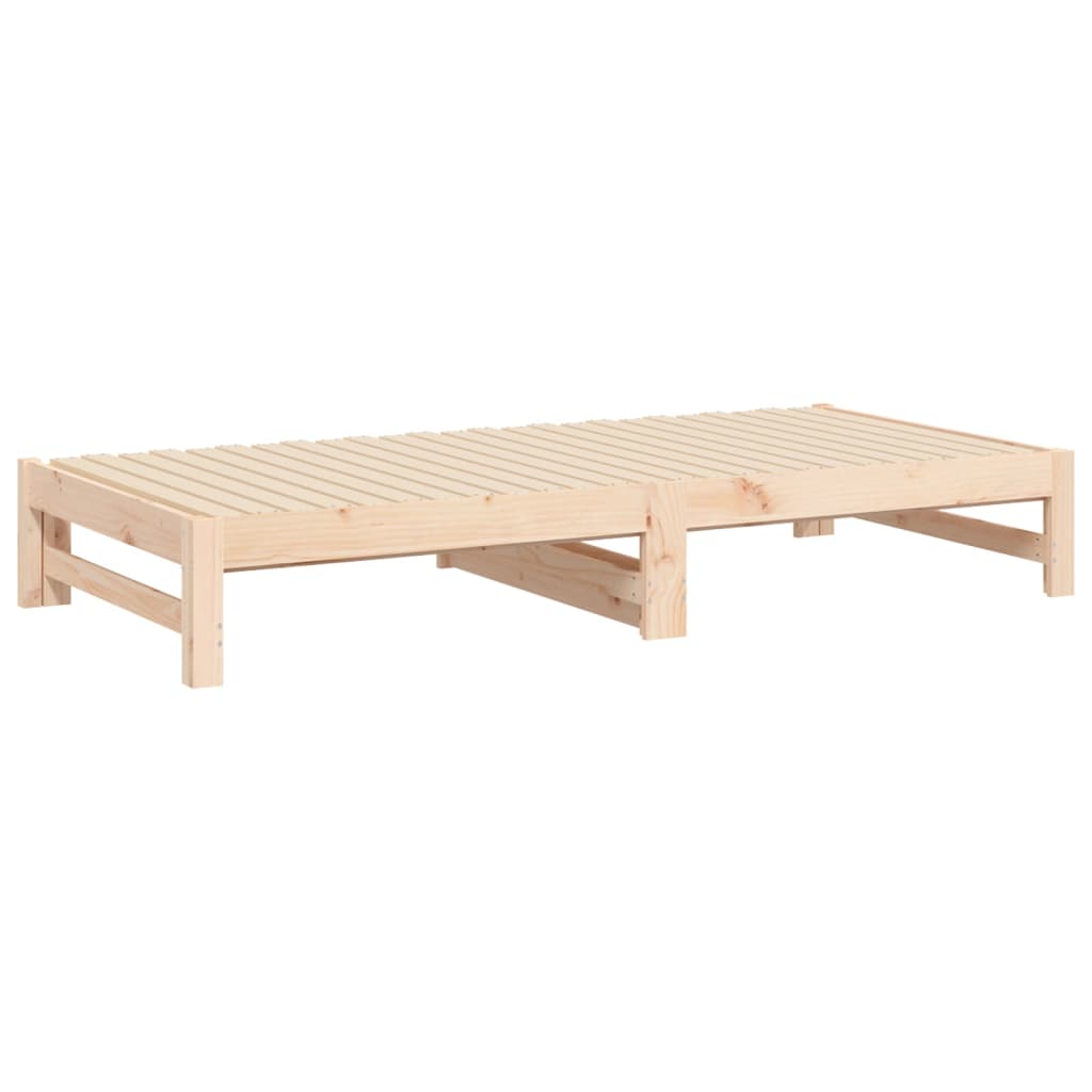 vidaXL Sofá cama extraíble madera maciza de pino 2x(90x190) cm