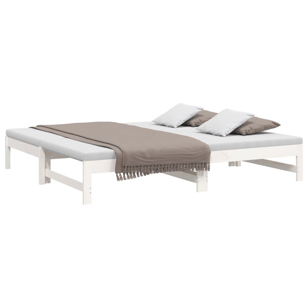 vidaXL Sofá cama extraíble sin colchón blanco 2x(90x190) cm