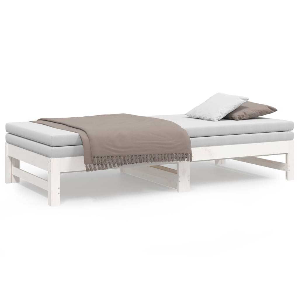 vidaXL Sofá cama extraíble sin colchón blanco 2x(90x190) cm