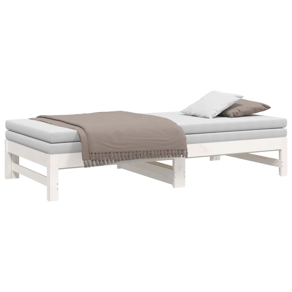 vidaXL Sofá cama extraíble sin colchón blanco 2x(90x190) cm