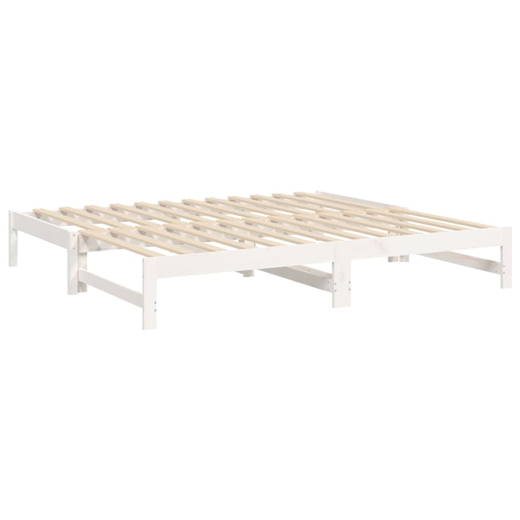 vidaXL Sofá cama extraíble sin colchón blanco 2x(90x190) cm