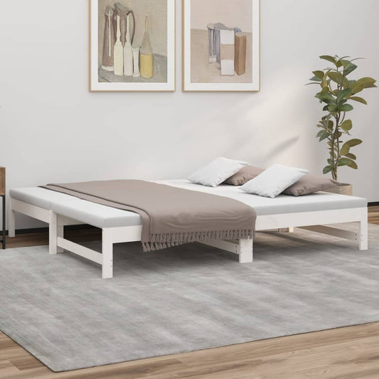 vidaXL Sofá cama extraíble sin colchón blanco 2x(90x190) cm