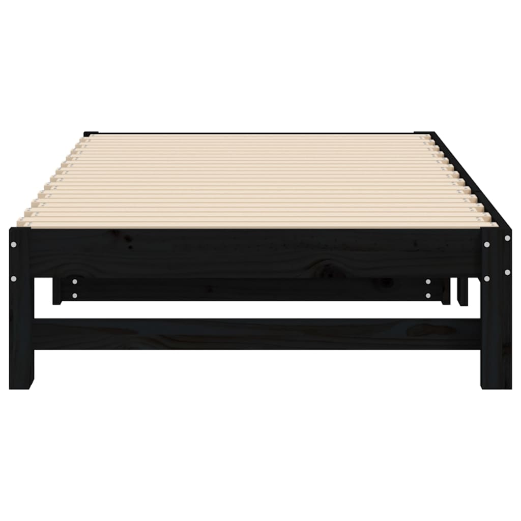 vidaXL Sofá cama extraíble sin colchón negro 2x(90x190) cm