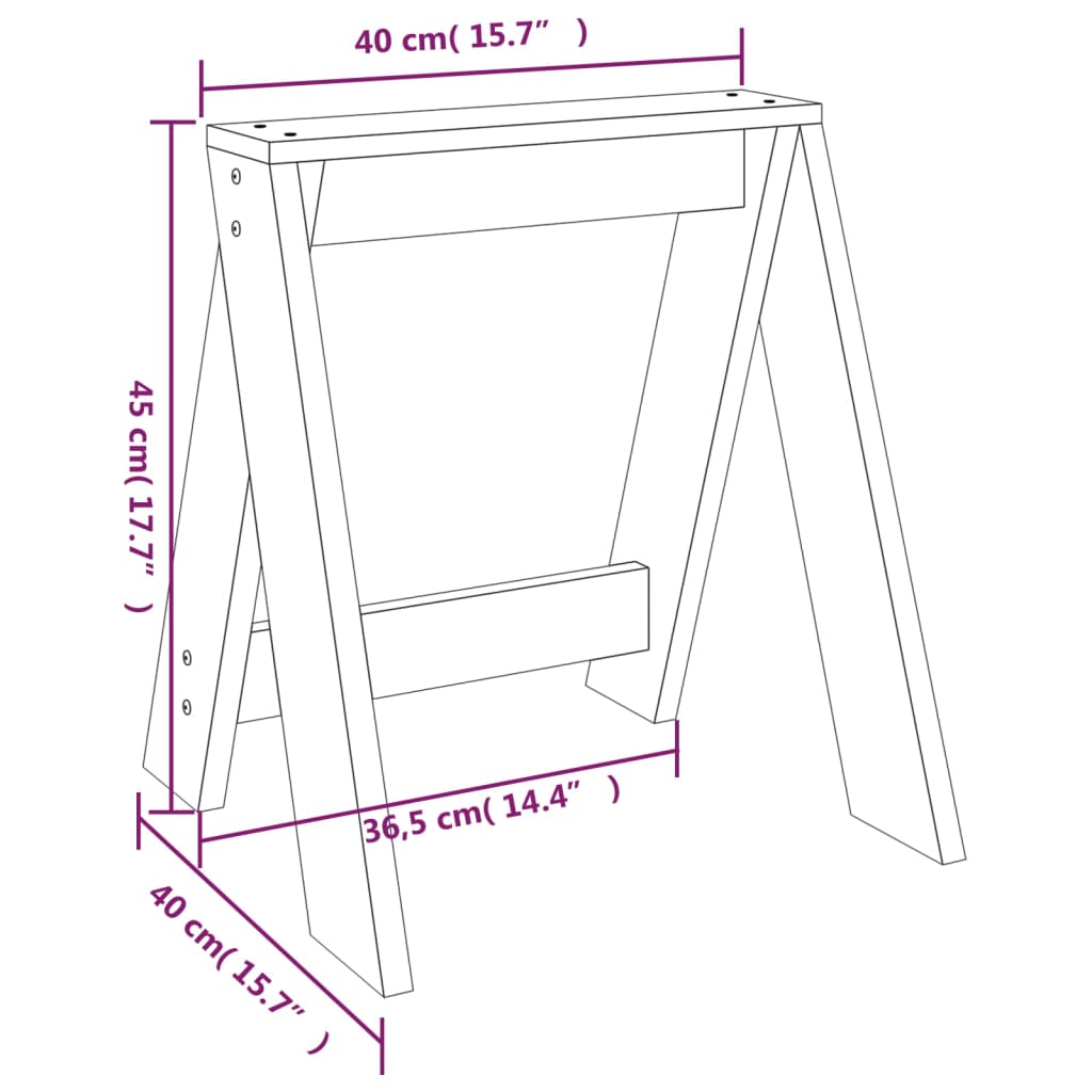 vidaXL Taburetes 2 unidades madera maciza de pino negro 40x40x45 cm