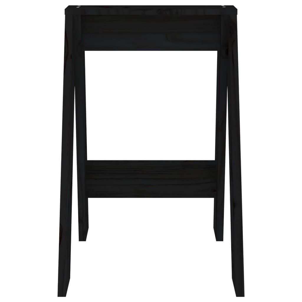 vidaXL Taburetes 2 unidades madera maciza de pino negro 40x40x60 cm