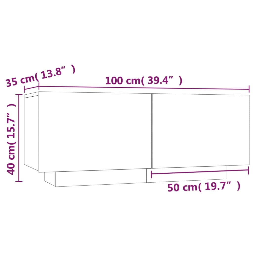 vidaXL Mesita de noche madera contrachapada roble ahumado 100x35x40 cm