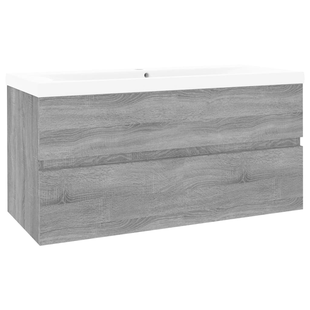 vidaXL Mueble de baño con lavabo madera contrachapada gris Sonoma