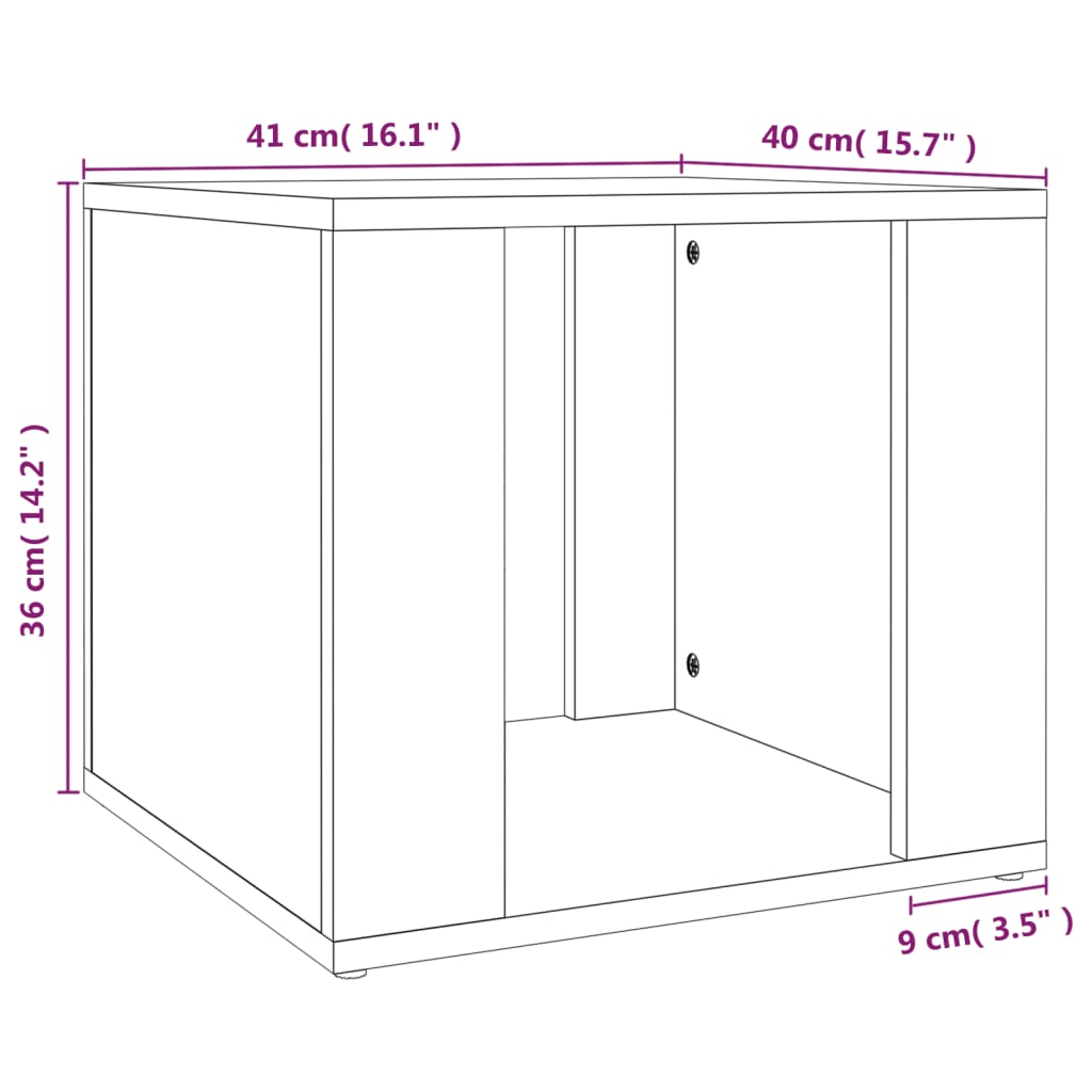 vidaXL Mesita de noche madera contrachapada roble Sonoma 41x40x36 cm