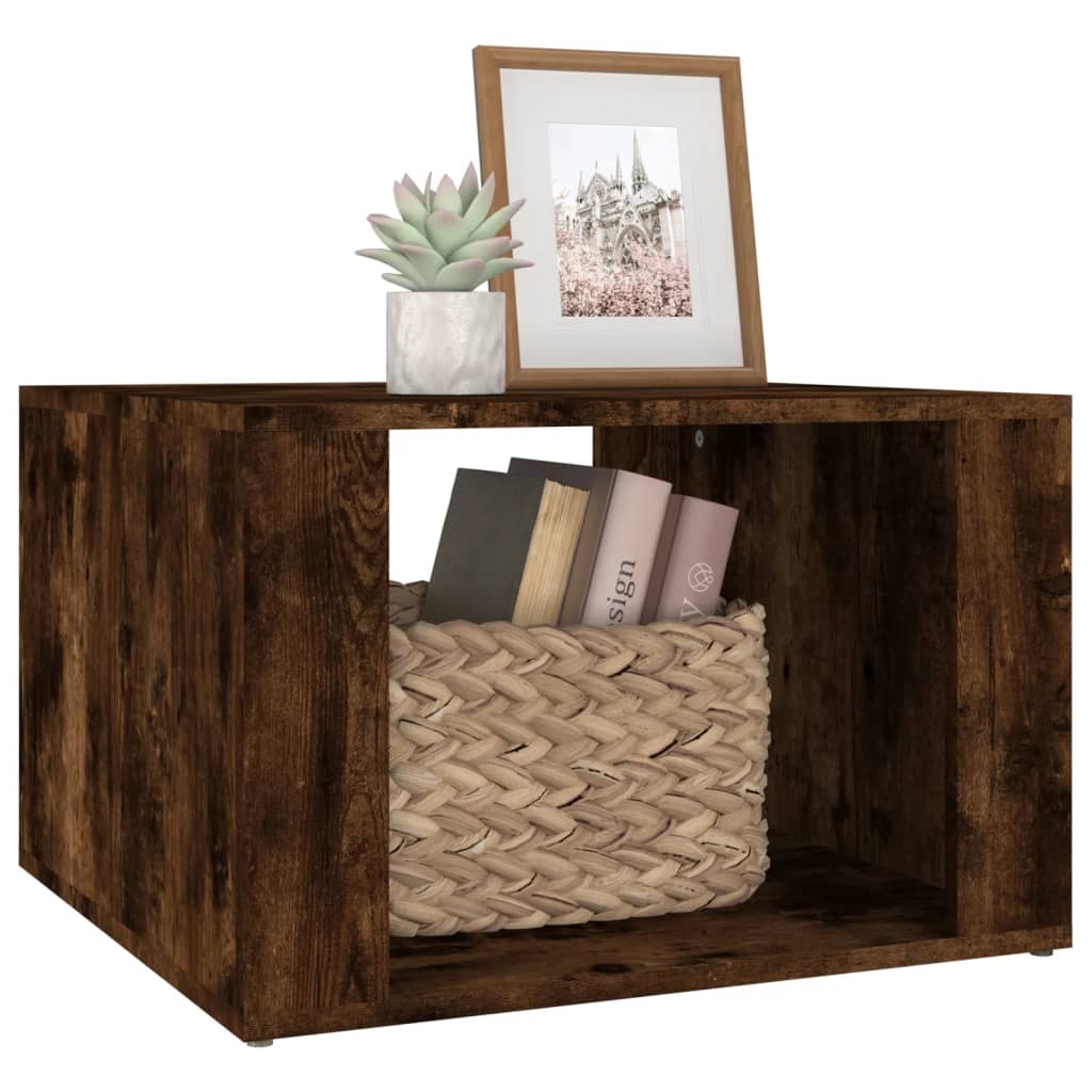 vidaXL Mesita de noche madera contrachapada roble ahumado 57x55x36 cm