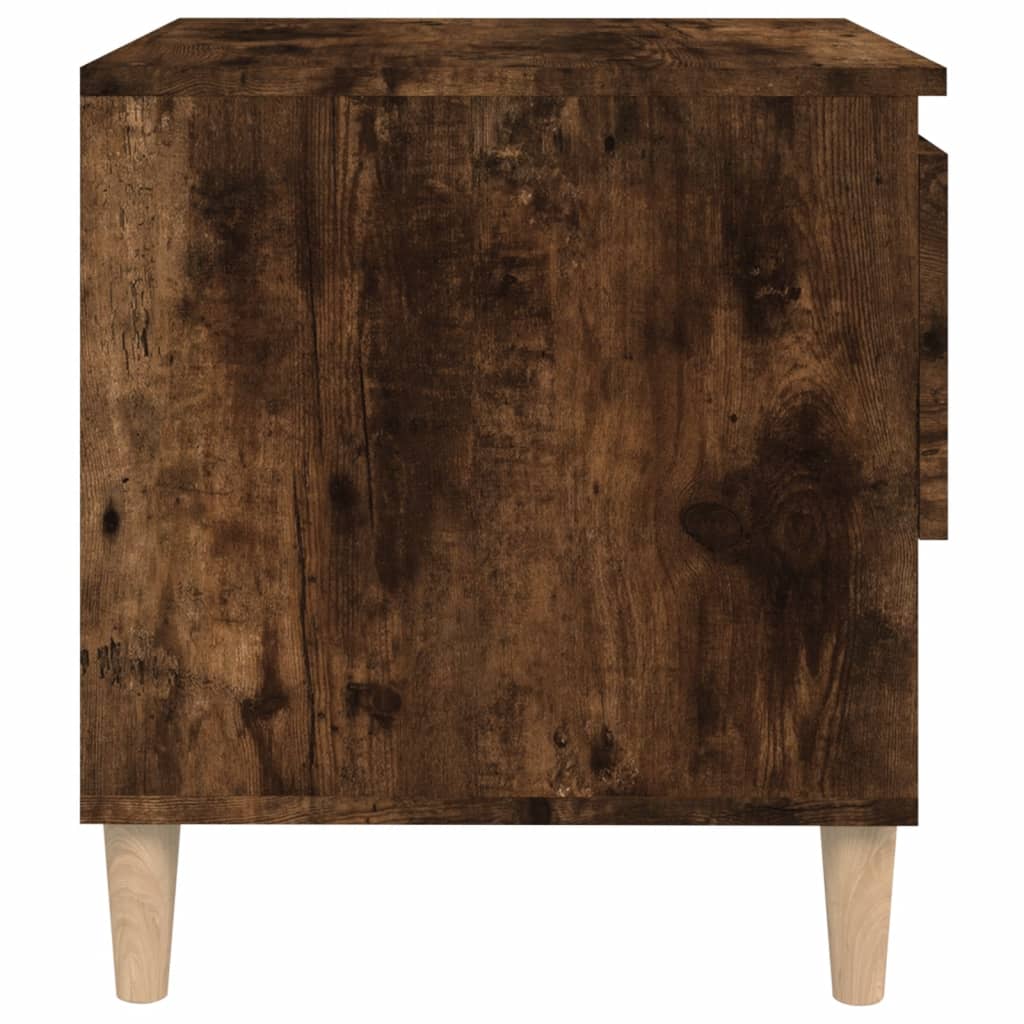 vidaXL Mesita de noche madera contrachapada roble ahumado 50x46x50 cm