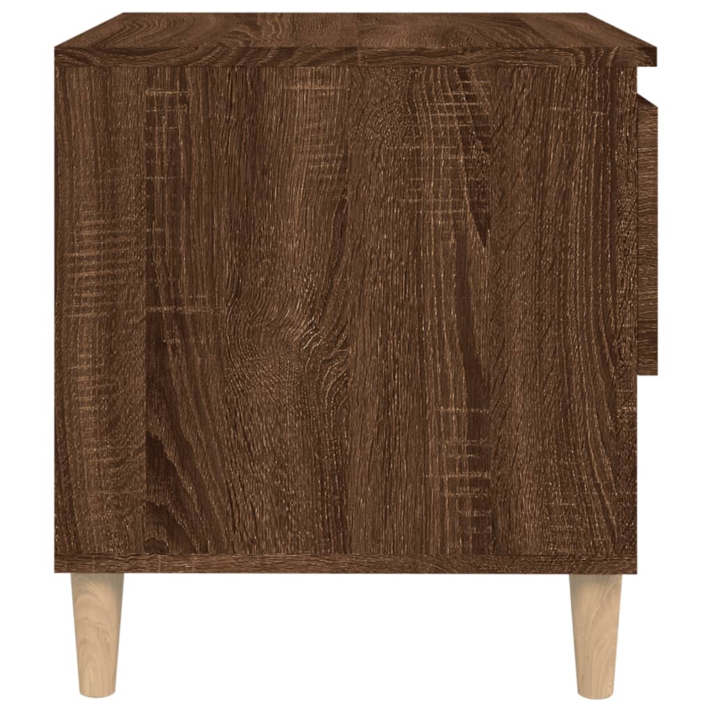 vidaXL Mesita de noche madera contrachapada roble marrón 50x46x50 cm