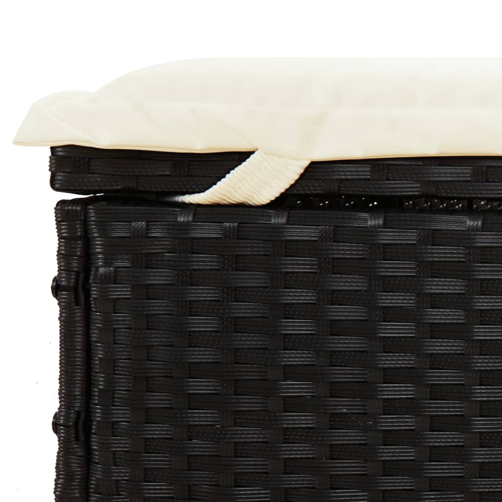 vidaXL Tumbona con toldo plegable ratán sintético negro 213x63x97cm