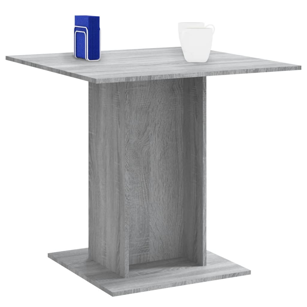 vidaXL Mesa de comedor madera contrachapada gris Sonoma 80x80x75 cm