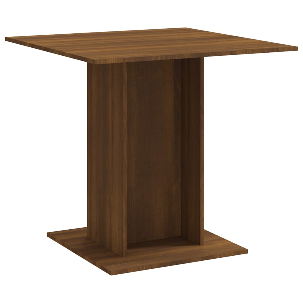 vidaXL Mesa de comedor madera contrachapada roble marrón 80x80x75 cm