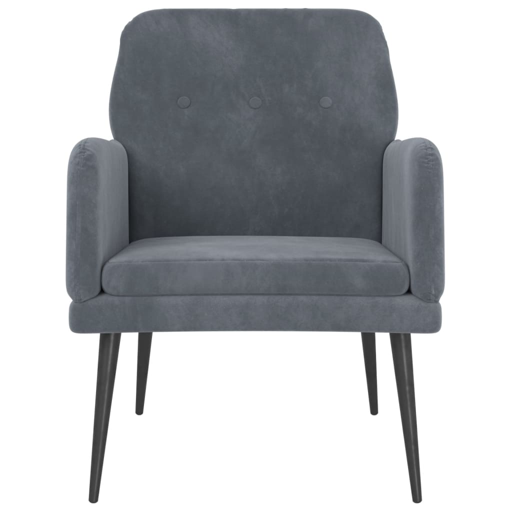 vidaXL Sillón de terciopelo gris oscuro 62x79x79 cm