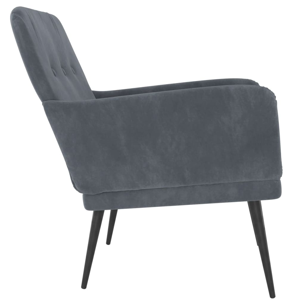 vidaXL Sillón de terciopelo gris oscuro 62x79x79 cm