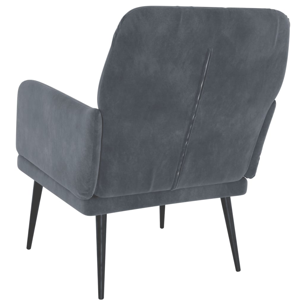 vidaXL Sillón de terciopelo gris oscuro 62x79x79 cm