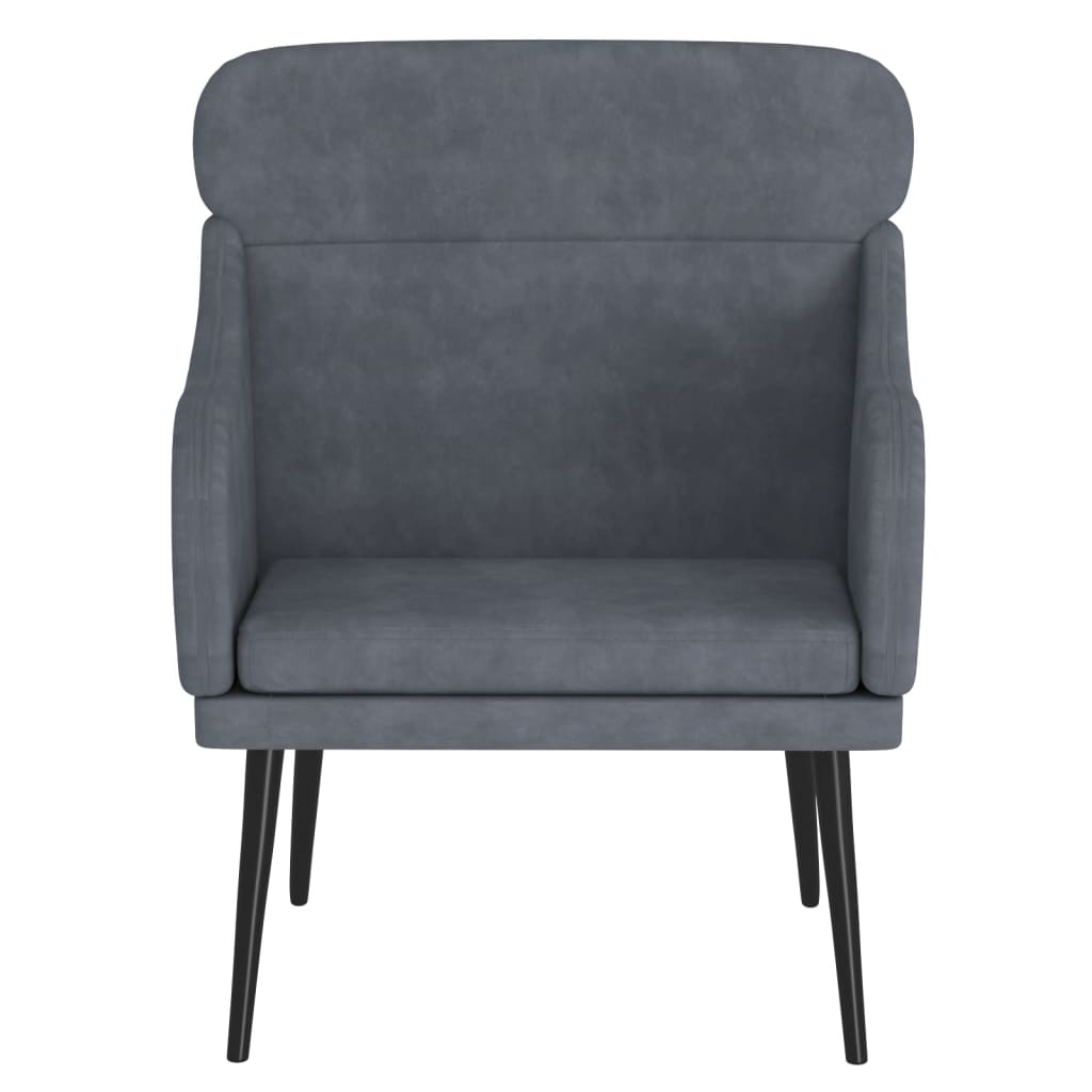 vidaXL Sillón de terciopelo gris oscuro 63x76x80 cm