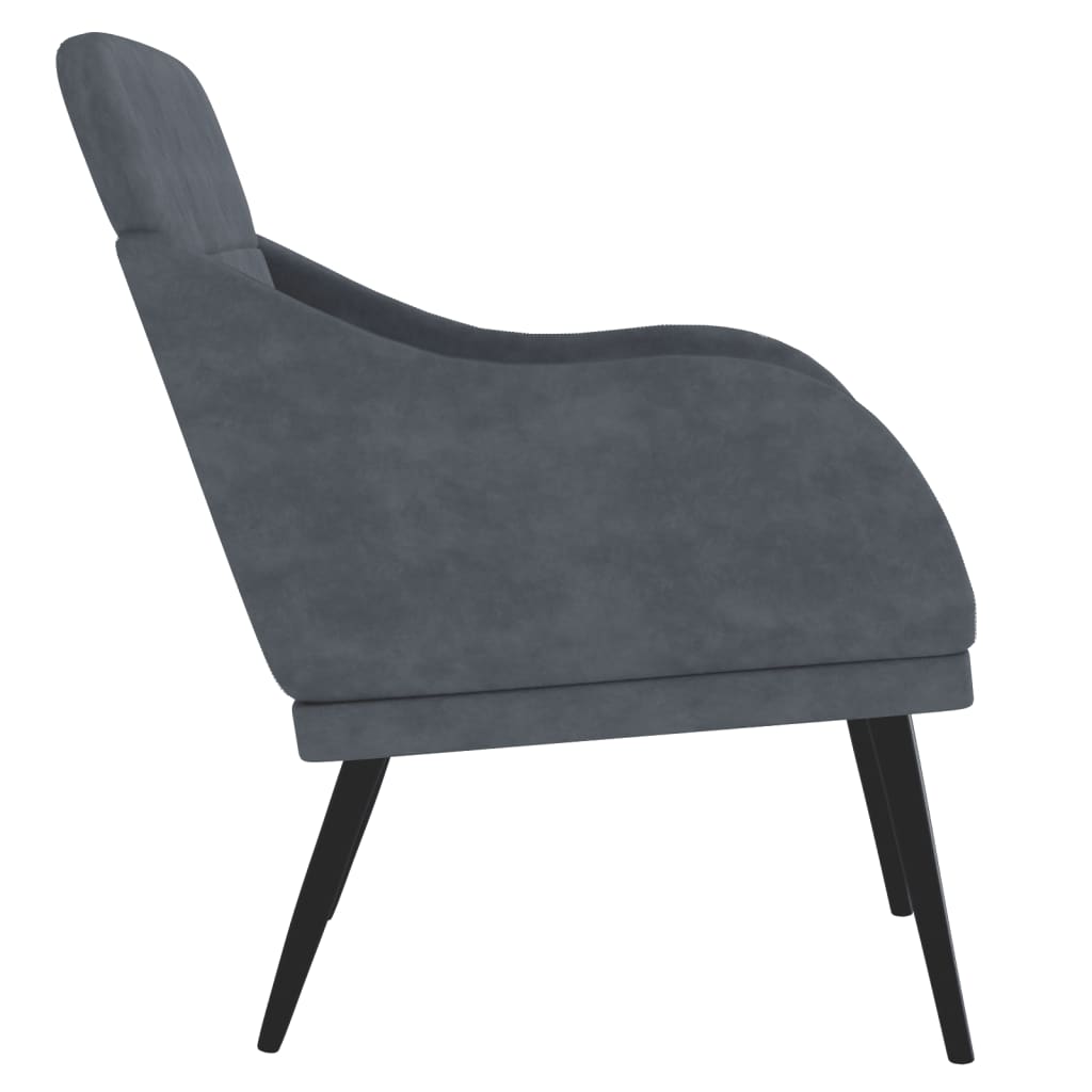 vidaXL Sillón de terciopelo gris oscuro 63x76x80 cm