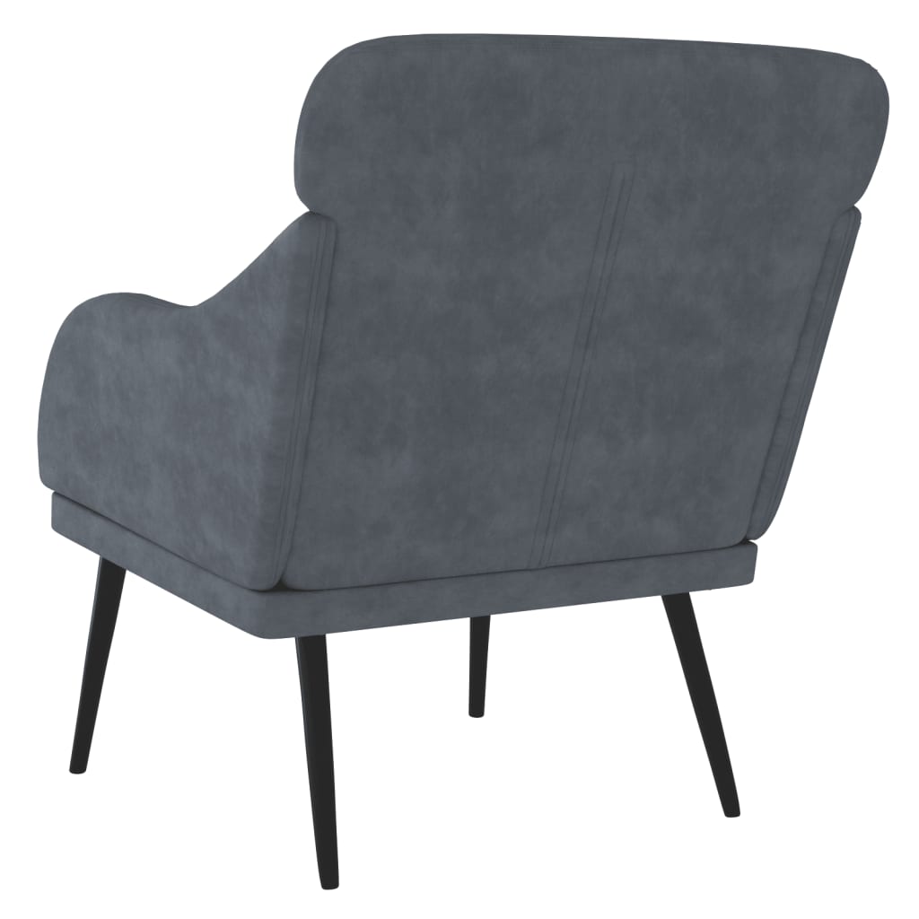 vidaXL Sillón de terciopelo gris oscuro 63x76x80 cm