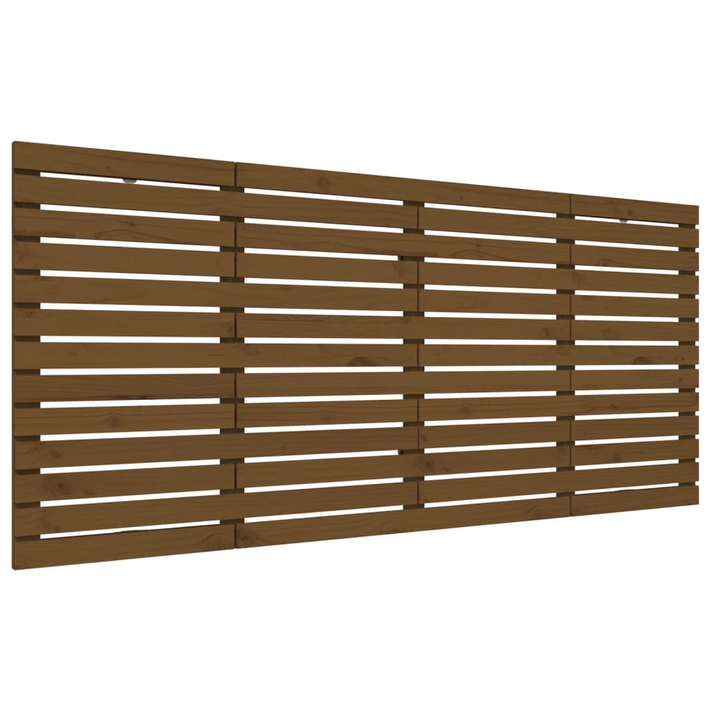 vidaXL Cabecero cama pared madera maciza pino marrón miel 206x3x91,5cm