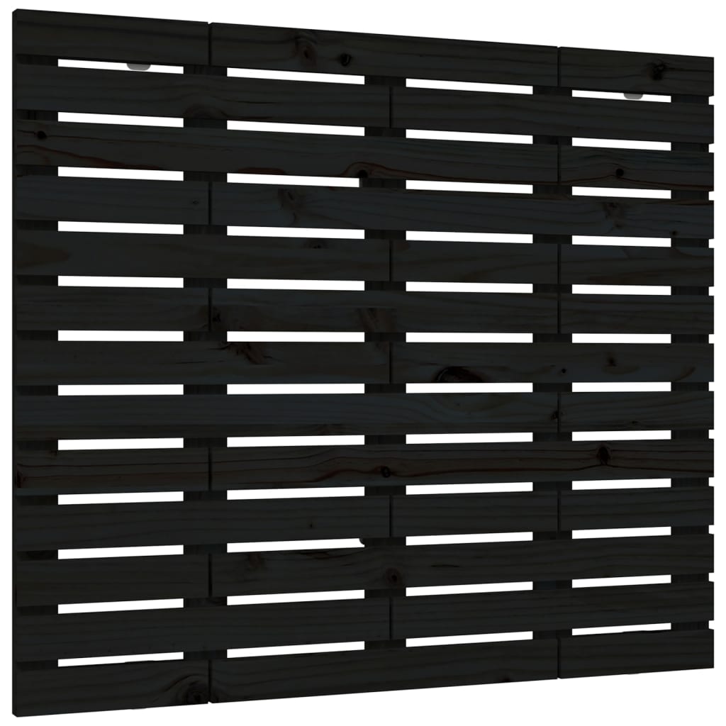 vidaXL Cabecero de cama de pared madera maciza pino negro 96x3x91,5 cm