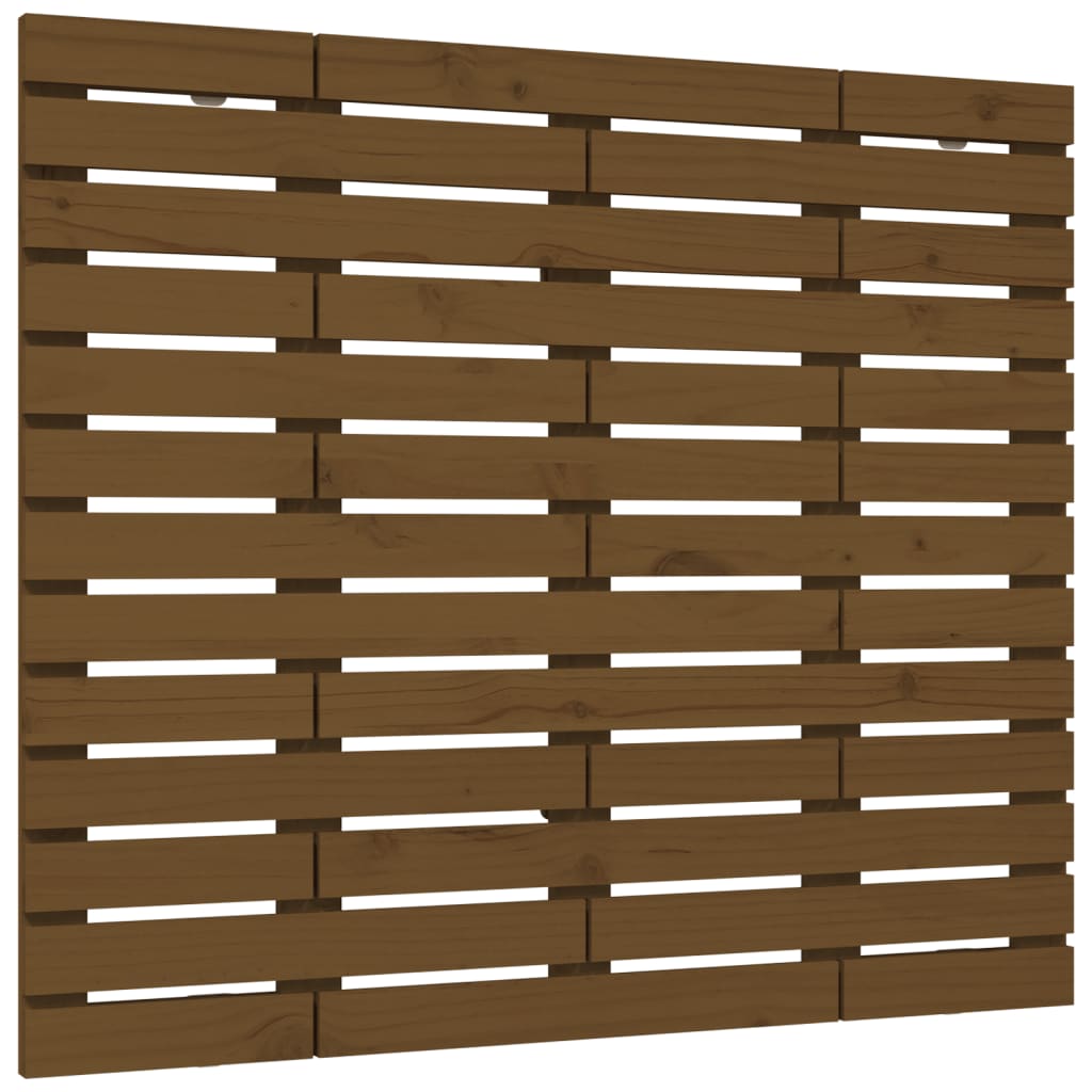 vidaXL Cabecero cama pared madera maciza pino marrón miel 146x3x91,5cm