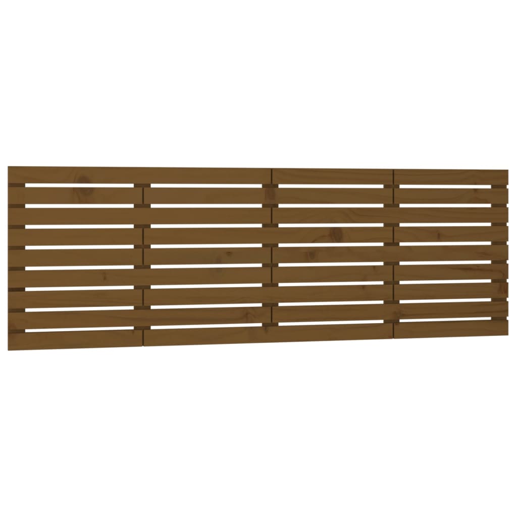 vidaXL Cabecero cama pared madera maciza pino marrón miel 206x3x63 cm