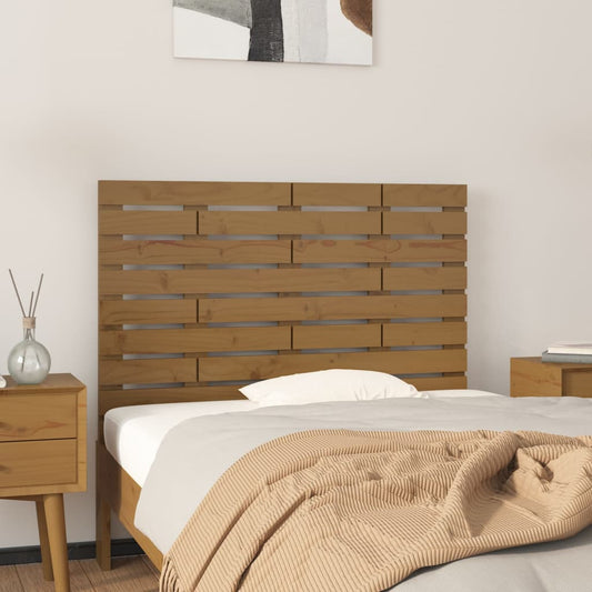 vidaXL Cabecero cama pared madera maciza pino marrón miel 96x3x63 cm