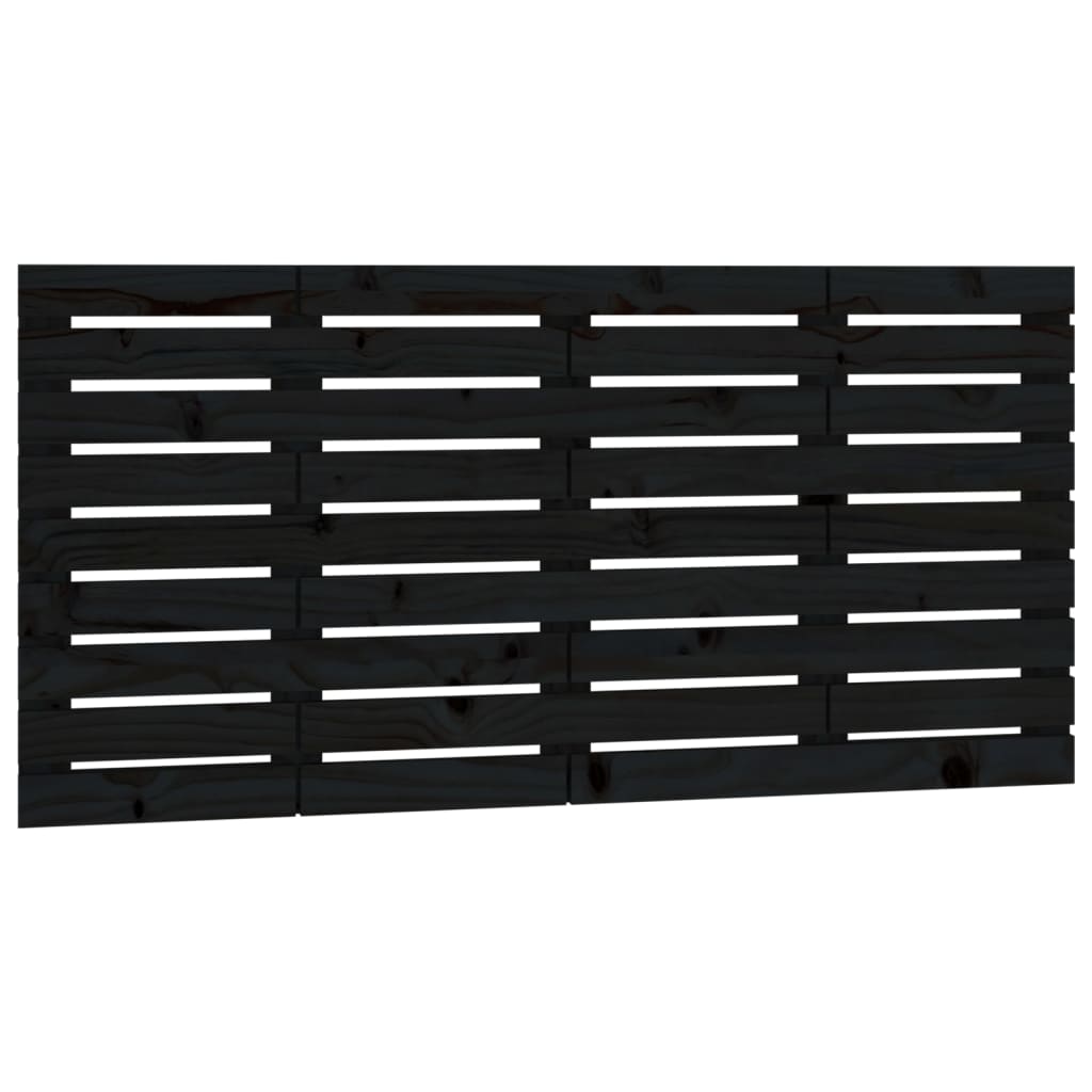 vidaXL Cabecero de cama de pared madera maciza pino negro 126x3x63 cm