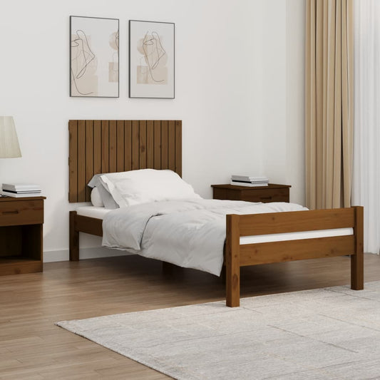 vidaXL Cabecero cama pared madera maciza pino marrón miel 95,5x3x60 cm