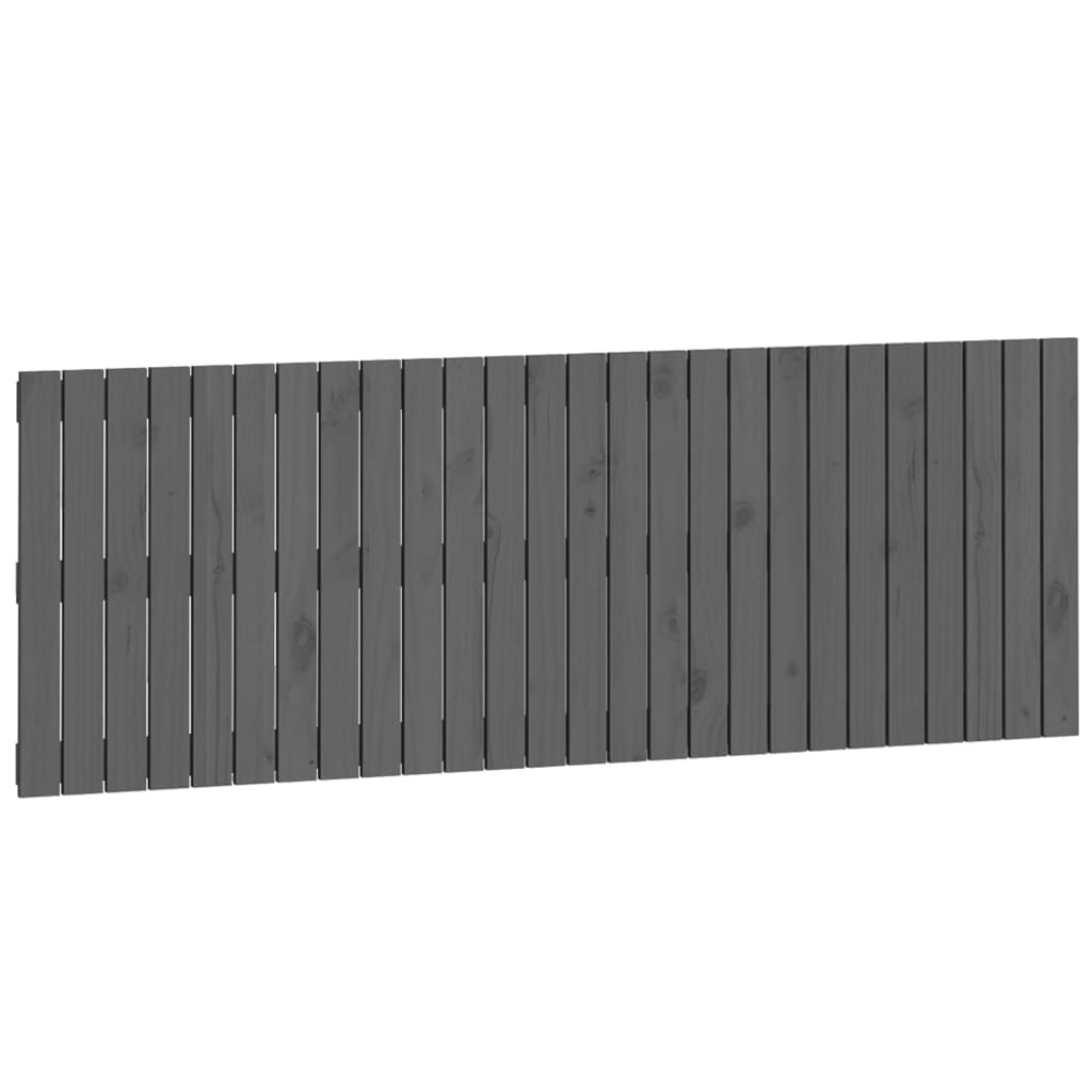 vidaXL Cabecero de cama de pared madera maciza pino gris 166x3x60 cm