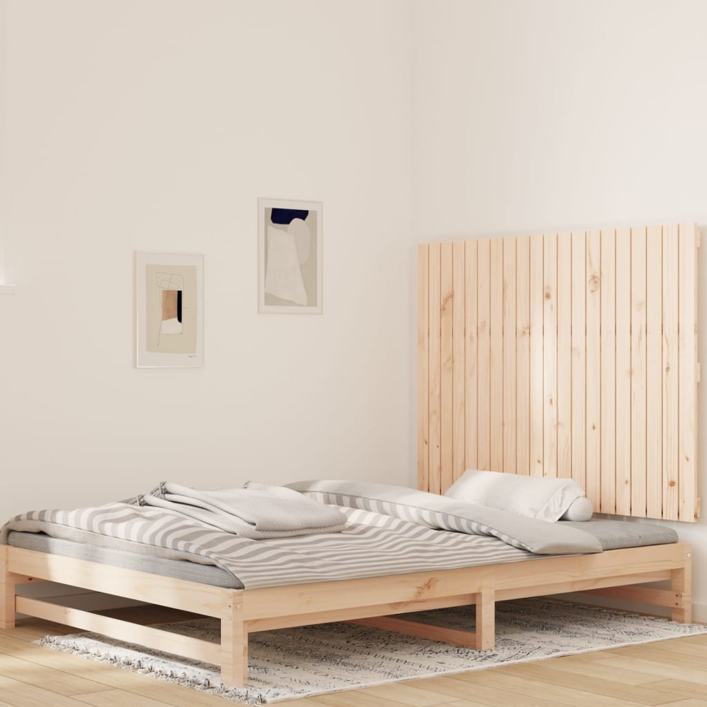 vidaXL Cabecero de cama de pared madera maciza de pino 127,5x3x90 cm