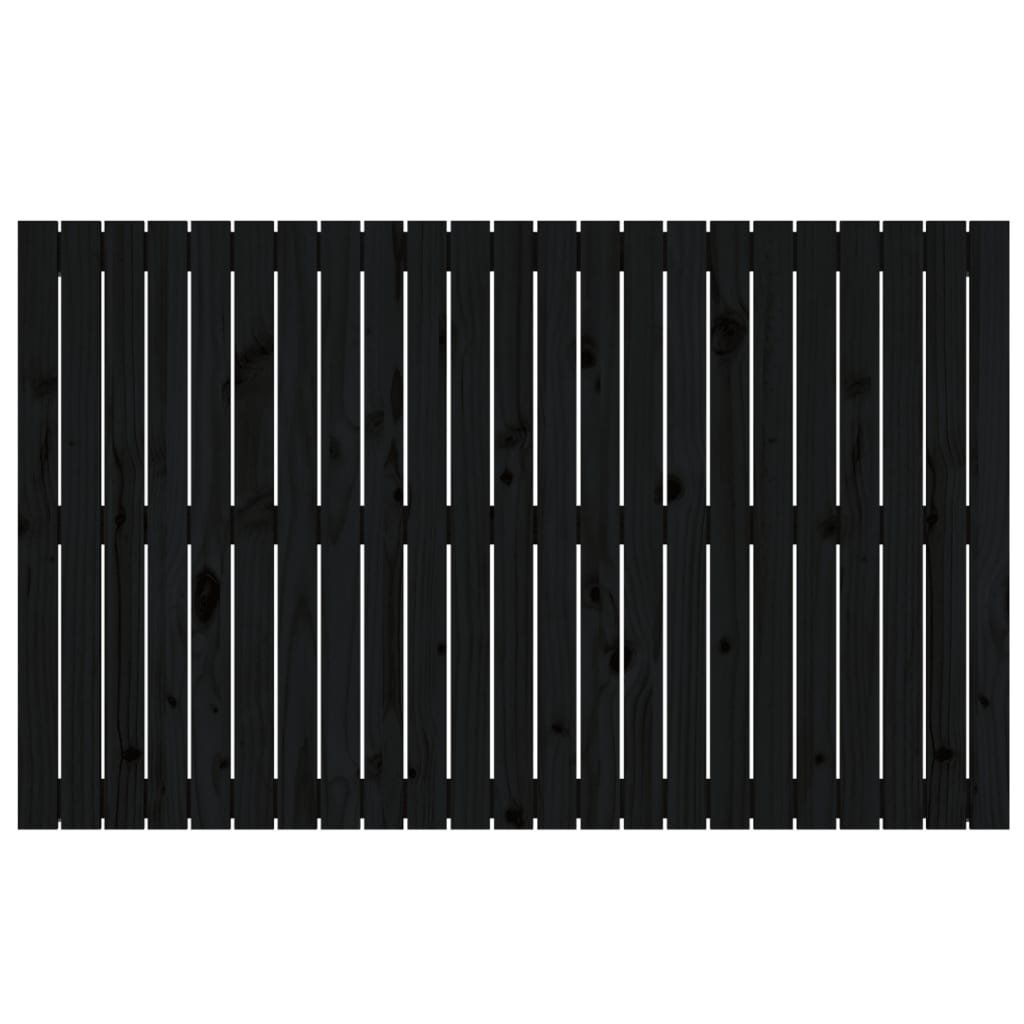 vidaXL Cabecero de cama de pared madera maciza pino negro 147x3x90 cm