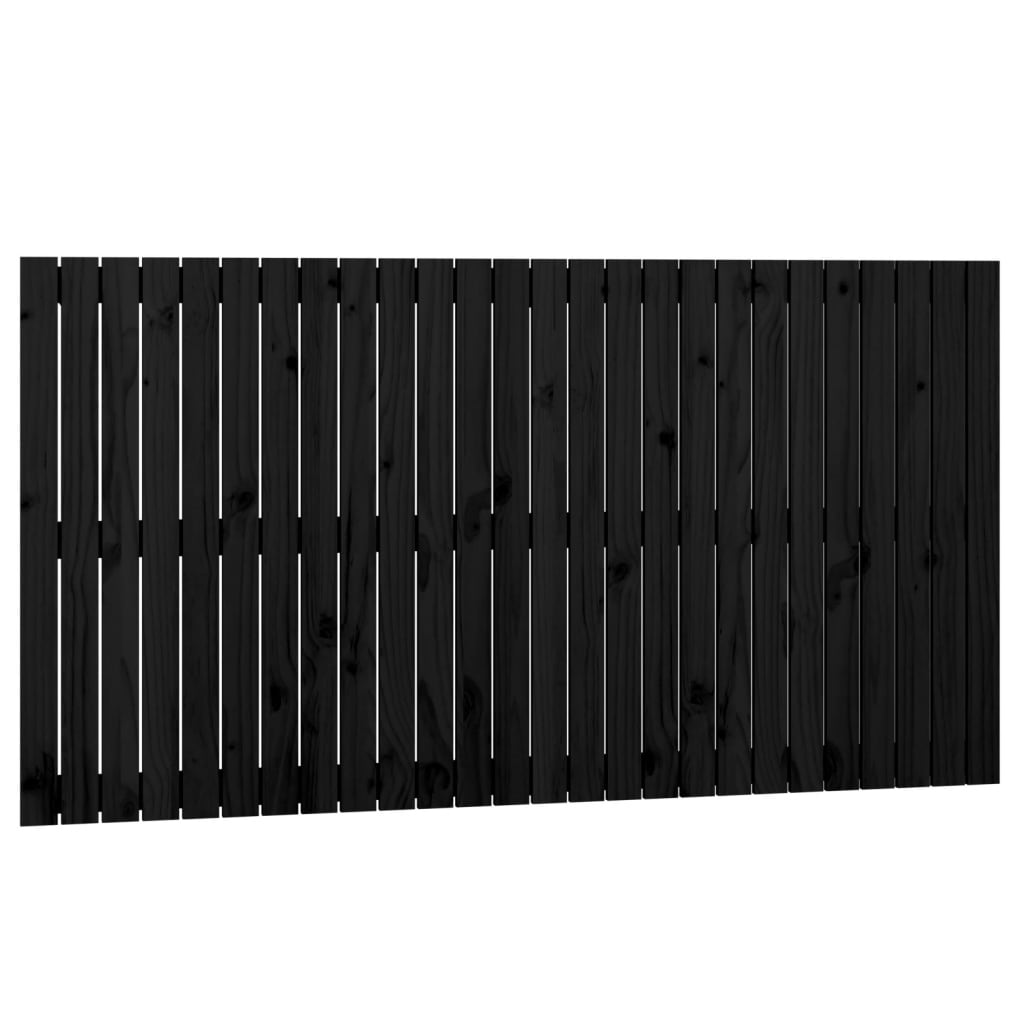 vidaXL Cabecero de cama de pared madera maciza pino negro 166x3x90 cm