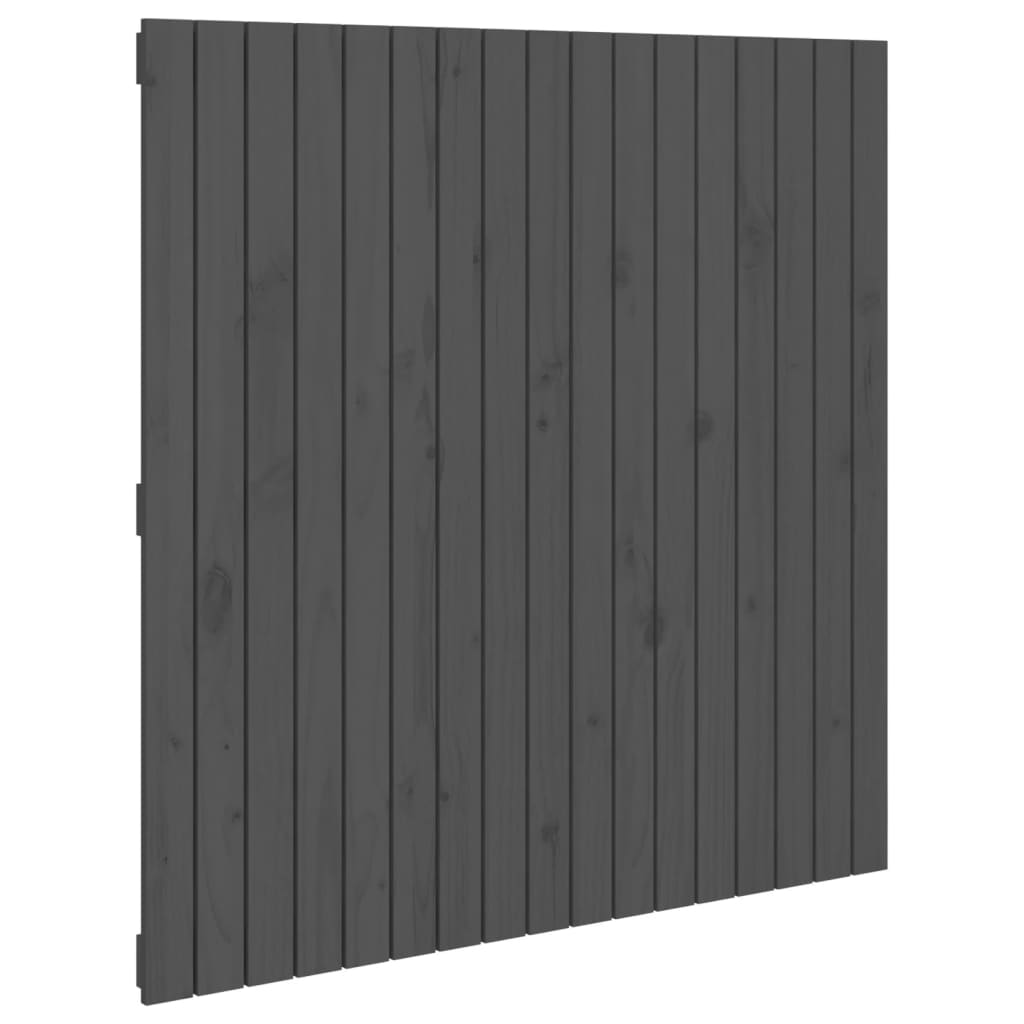 vidaXL Cabecero de cama de pared madera maciza pino gris 108x3x110 cm