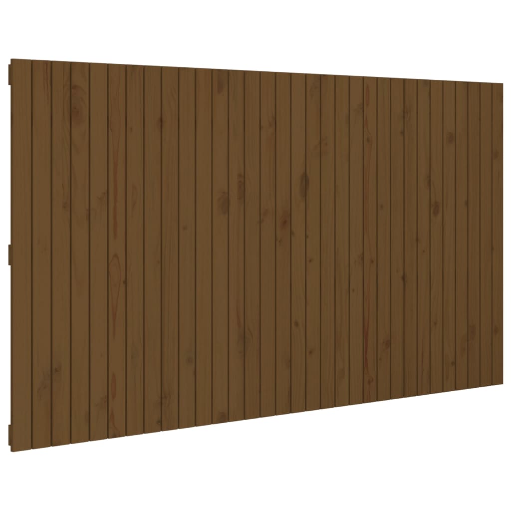 vidaXL Cabecero cama pared madera maciza pino marrón miel 204x3x110 cm