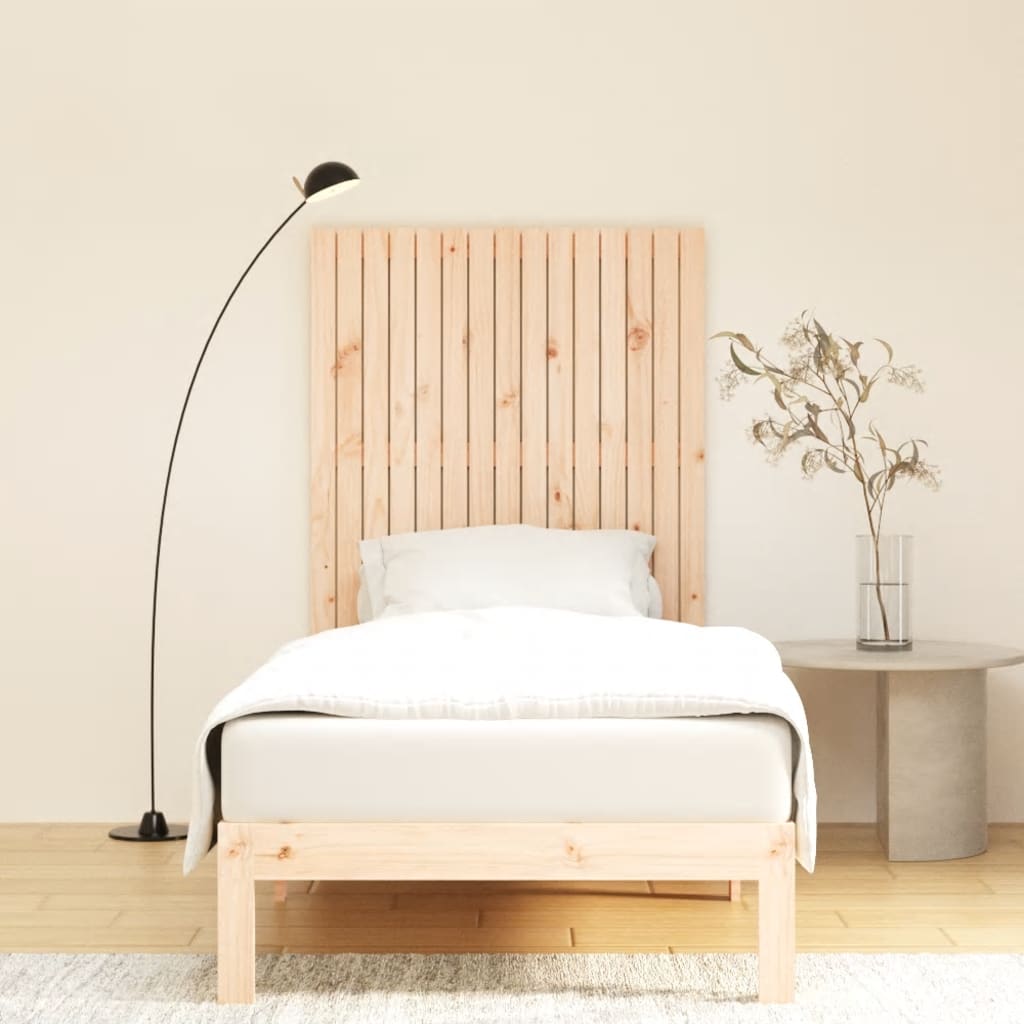 vidaXL Cabecero de cama de pared madera maciza de pino 95,5x3x110 cm