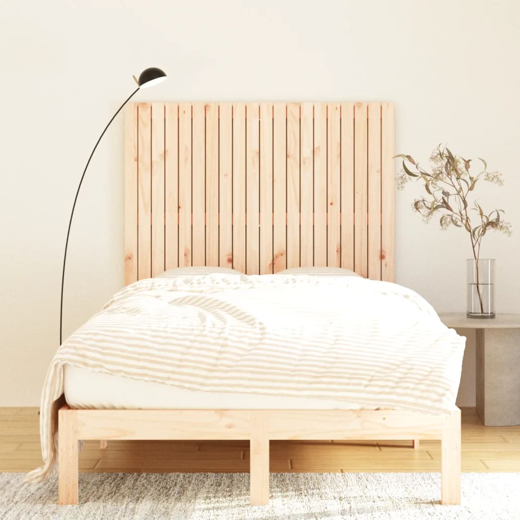 vidaXL Cabecero de cama de pared madera maciza de pino 127,5x3x110 cm