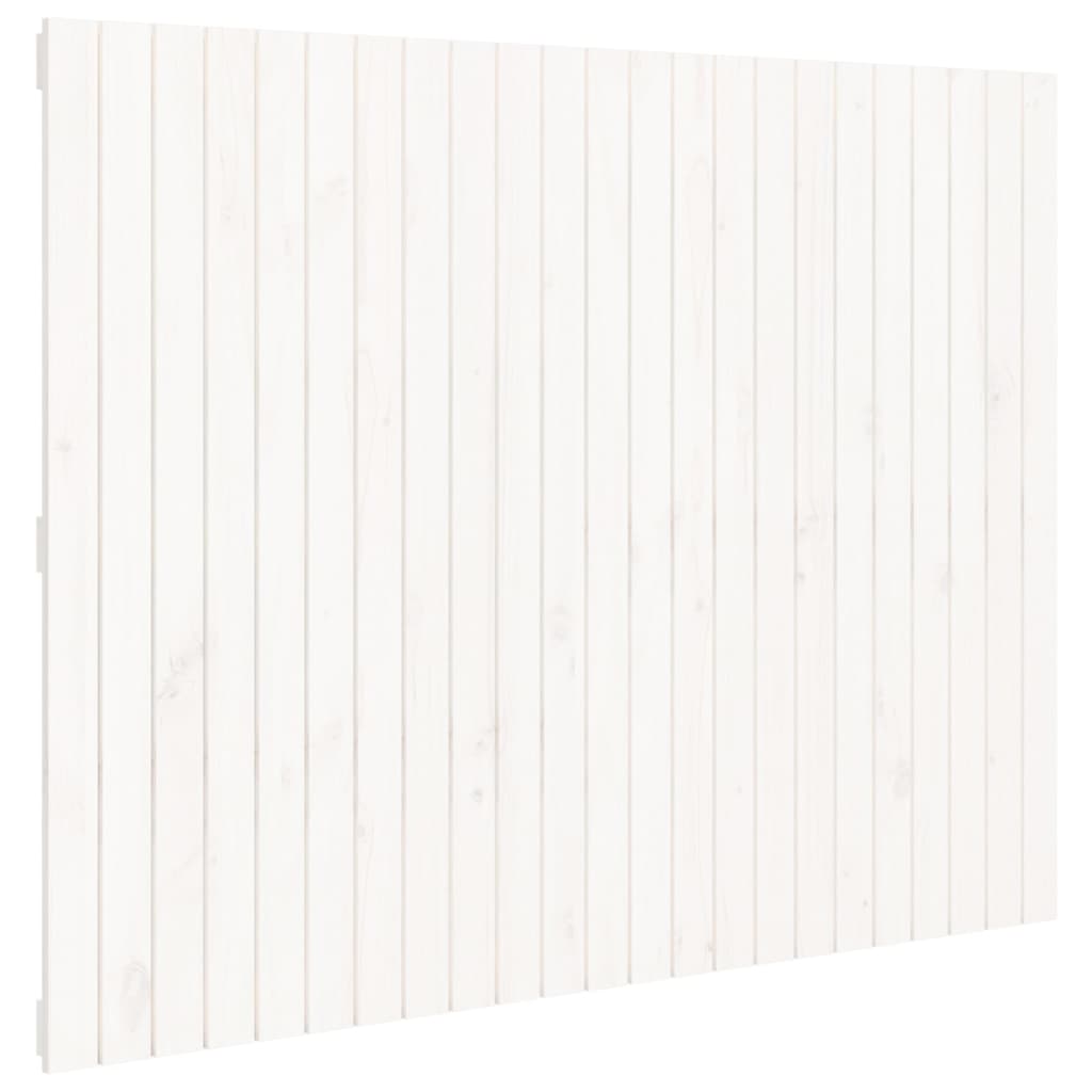 vidaXL Cabecero cama de pared madera maciza pino blanco 146,5x3x110 cm