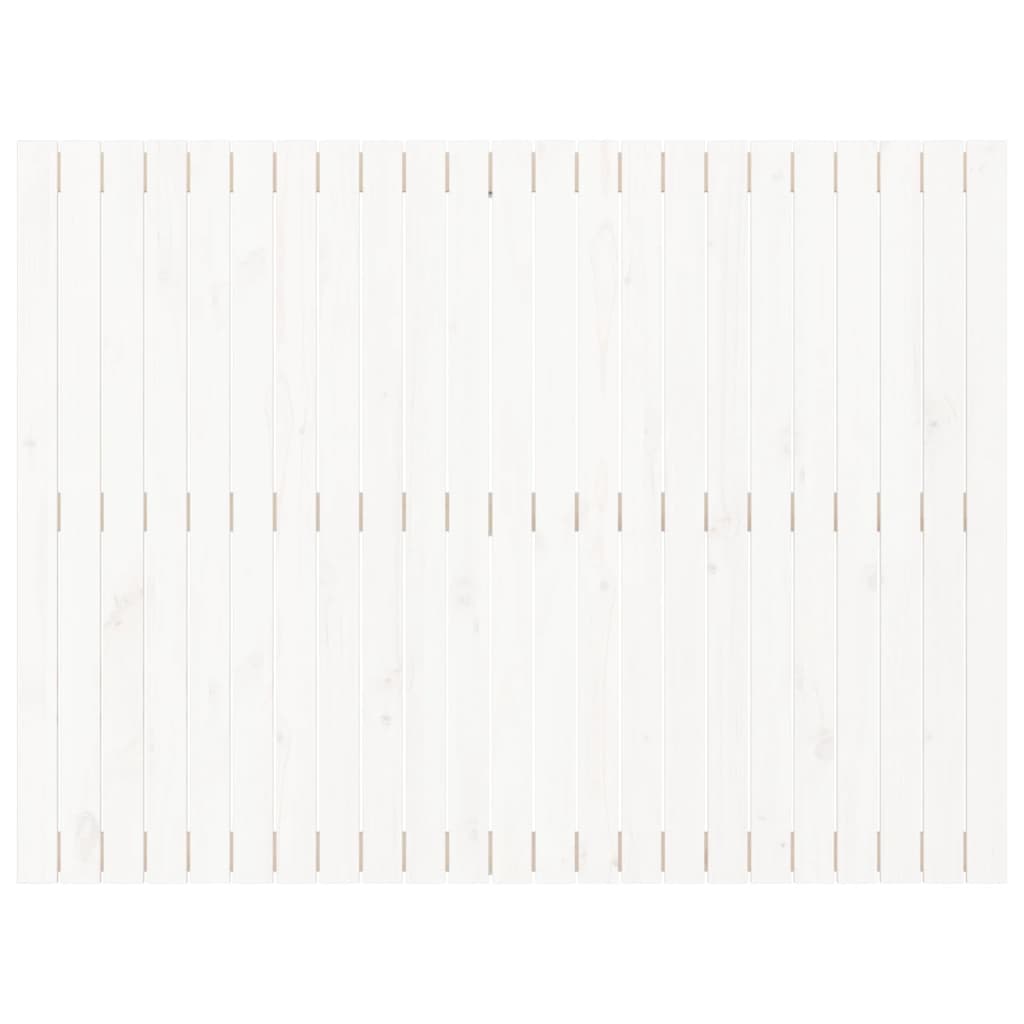 vidaXL Cabecero cama de pared madera maciza pino blanco 146,5x3x110 cm