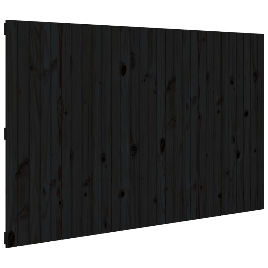 vidaXL Cabecero de cama pared madera maciza pino negro 185x3x110 cm