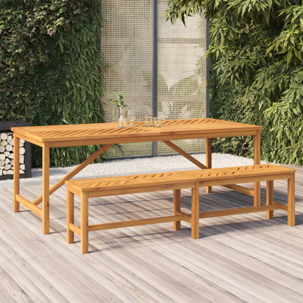 vidaXL Mesa de comedor madera maciza de acacia 200x90x74 cm