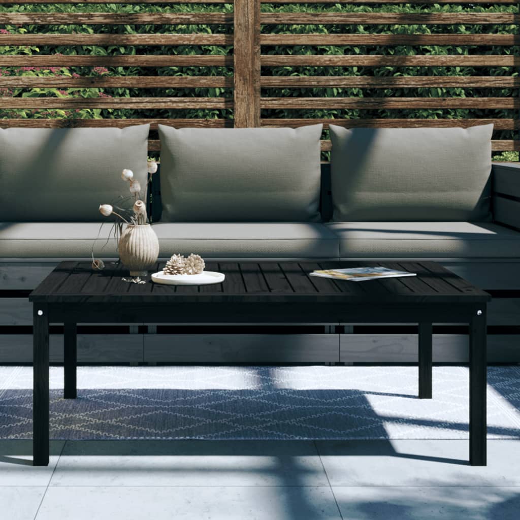 vidaXL Mesa de jardín madera maciza pino negro 121x82,5x45 cm